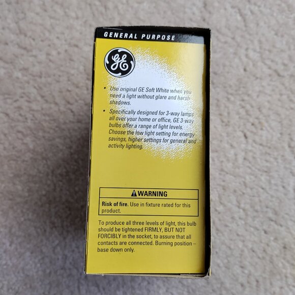 New GE 3-way Soft White 50-100-150 Watt 120v A21 Light Bulb 2 Pack - Picture 5 of 7